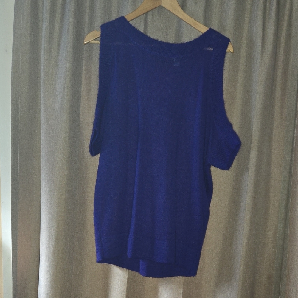 Moda International Purple Cold-shoulder Knit Sweater